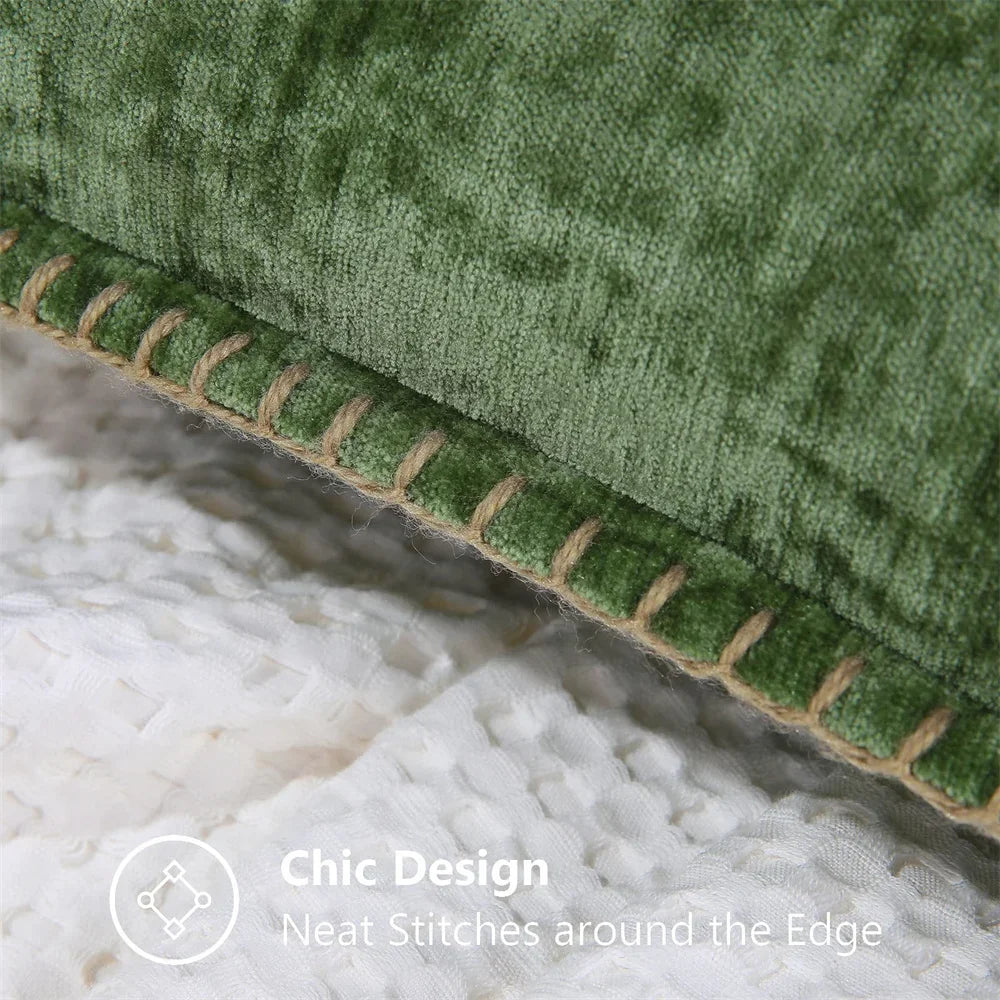 taies d'oreiller décoratives chenille velours moderne zippées imprimés géométriques couleurs variées maison hospitalière