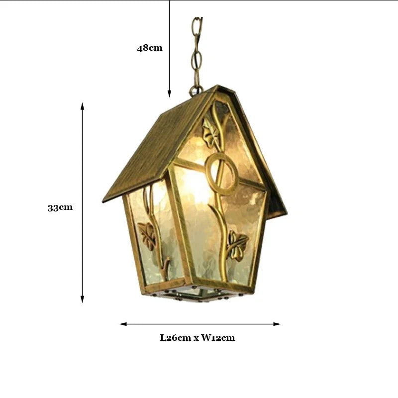 lampe suspendue art nouveau feuilles dorées verre translucide salon chambre étudié assemble facile