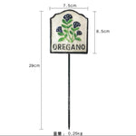 plaque jardin vintage illustration plantes blanc vert noir décorative métallique tringle fixée