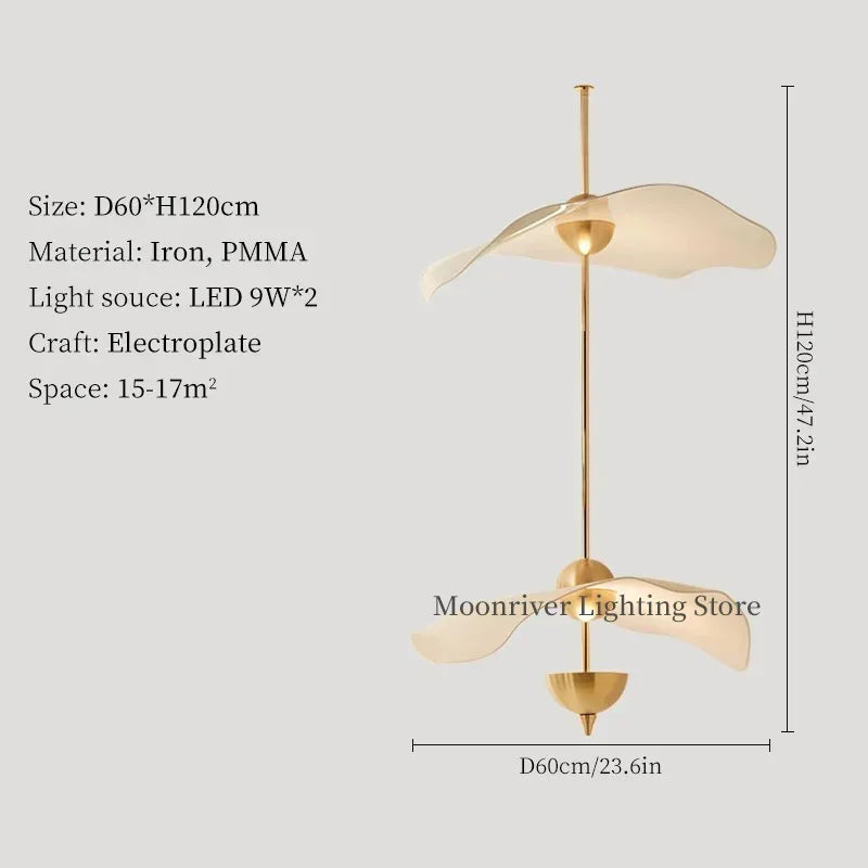 lampes suspendues modernes or blanc opalescent formes organiques sculpturales