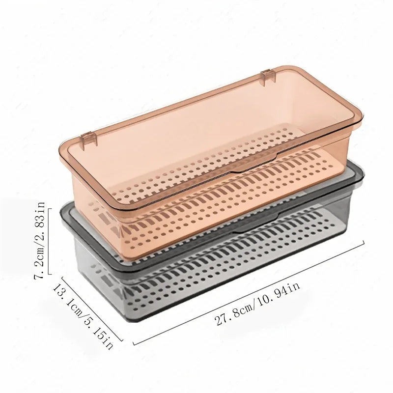 boîtes rangement cosmétiques pinceaux éponges maquillage gris marron clair moderne minimaliste transparentes