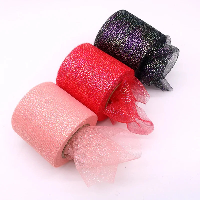 rubans tulle pailletés couleurs blanc rose beige vert bleu noir rouge semi opaques élégants