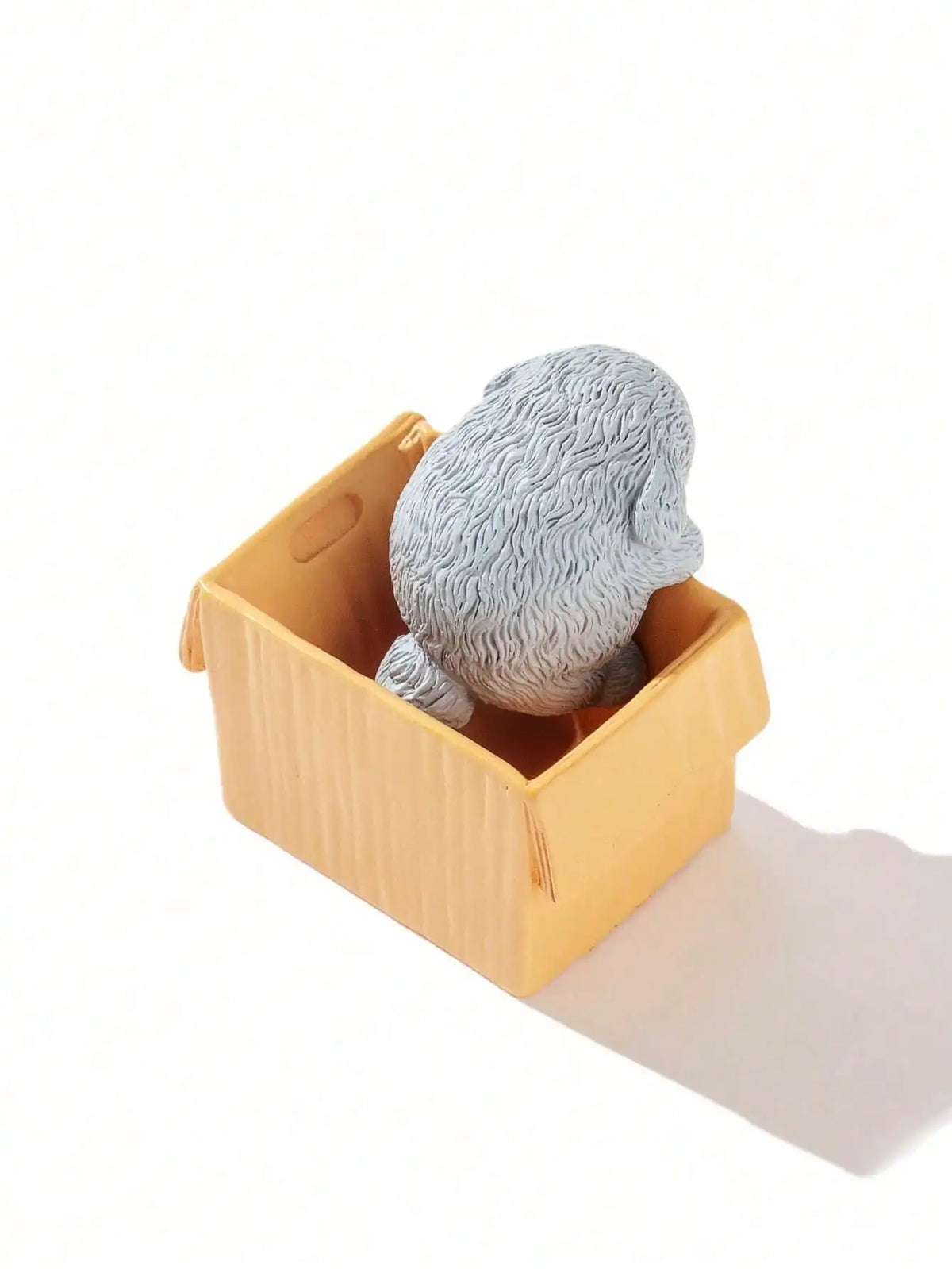 figurines animaux boites carton gris blanc decoration maison peluche realiste echangiste erotique original
