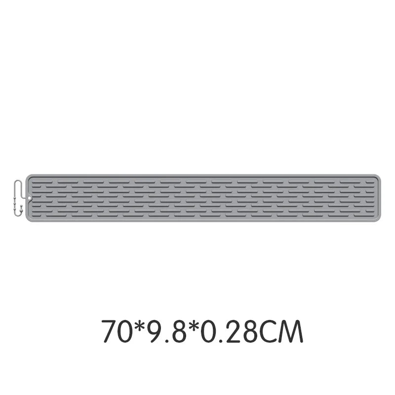 tapis drainage silicone gris moderne rainuré clips fixation cuisine vaisselle