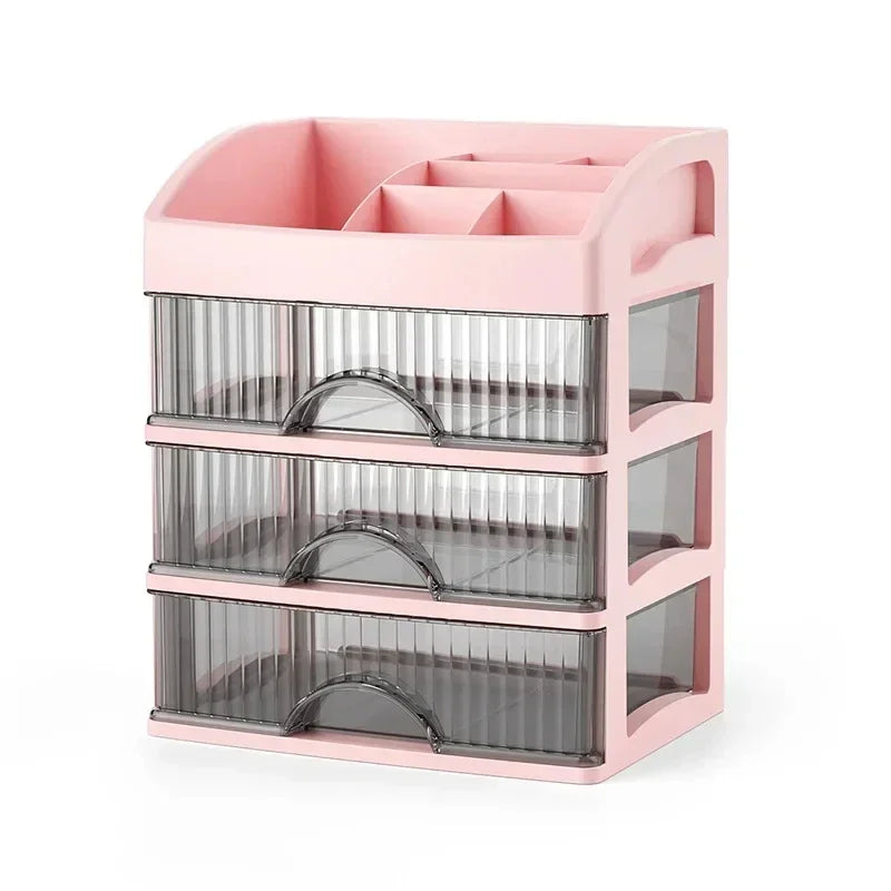 boîte rangement tiroirs transparente blanc moderne organisateur cosmétique multifonctionnelle double