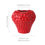 vase céramique moderne rouge rose fraises relief decoration maison creative fruit