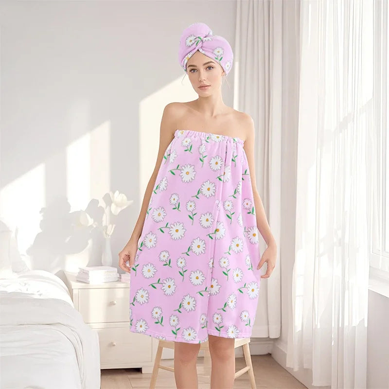 serviette bain rapide fleur bleu rose violet vert absorption rapide machine lavage simple confortable