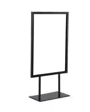 affichage publicitaire double face porte affiche A4 noir blanc moderne pied fixe cadre