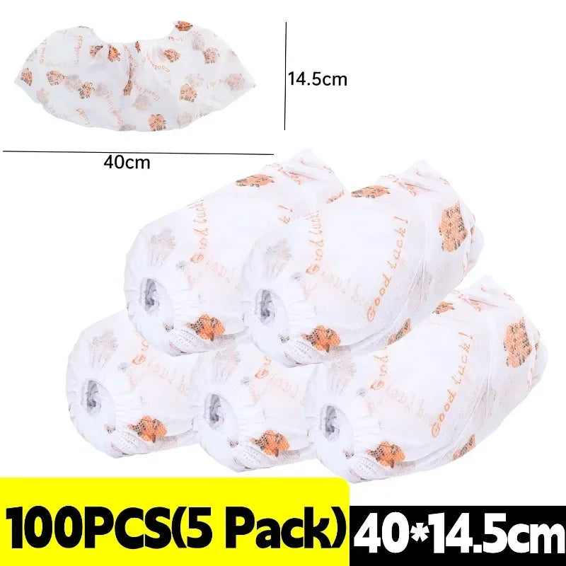 protège chaussures jetables blanc orange gris élastiques petits animaux good luck moderne pratique