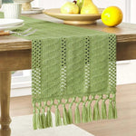chemin table boho rustique franges motifs géométriques coton polyester décoration table manger fête