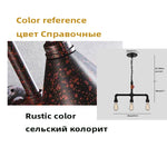 Lampe suspendue industrielle bronze noir rouge verre transparent chaîne métallique E27 vintage 10 15m²