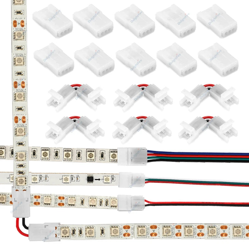 connecteurs led ruban adhésif moderne broches 10mm blanc opaques 5a 24v ws2812b rgb