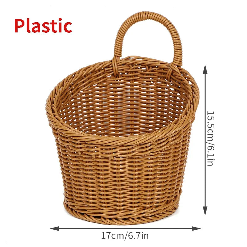 paniers rangement rotin marron clair tressage régulier rustique maison cuisine