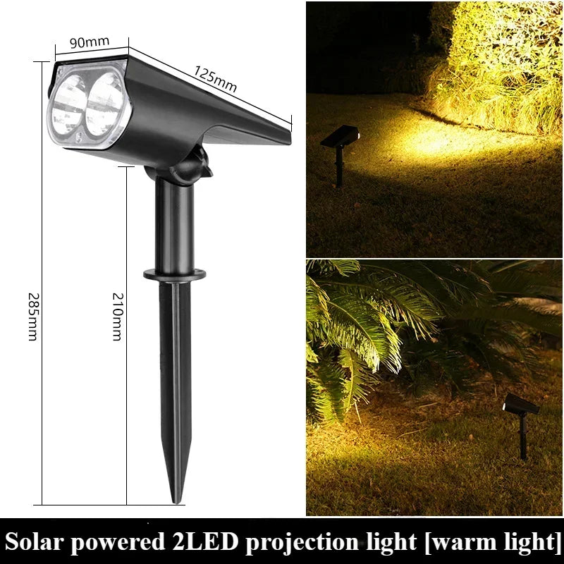 projecteur solaire extérieur led changement couleur moderne spot jardin lumière blanche chaude variante abs