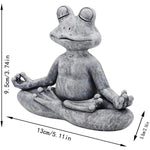 statue grenouille yoga gris pierre naturelle zen decoratif exterieur intérieur chambre bleu vert rose