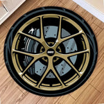 tapis rond moderne motif géométrique antidérapant polyester salon chambre salle bain décoration maison