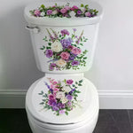 décoration toilettes adhésif fleurs tulipes marguerites lavande blanc classique facile nettoyer sans pelure