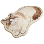 tapis coton jute blanc beige marron gris motif chat fourrure moderne chambre salon