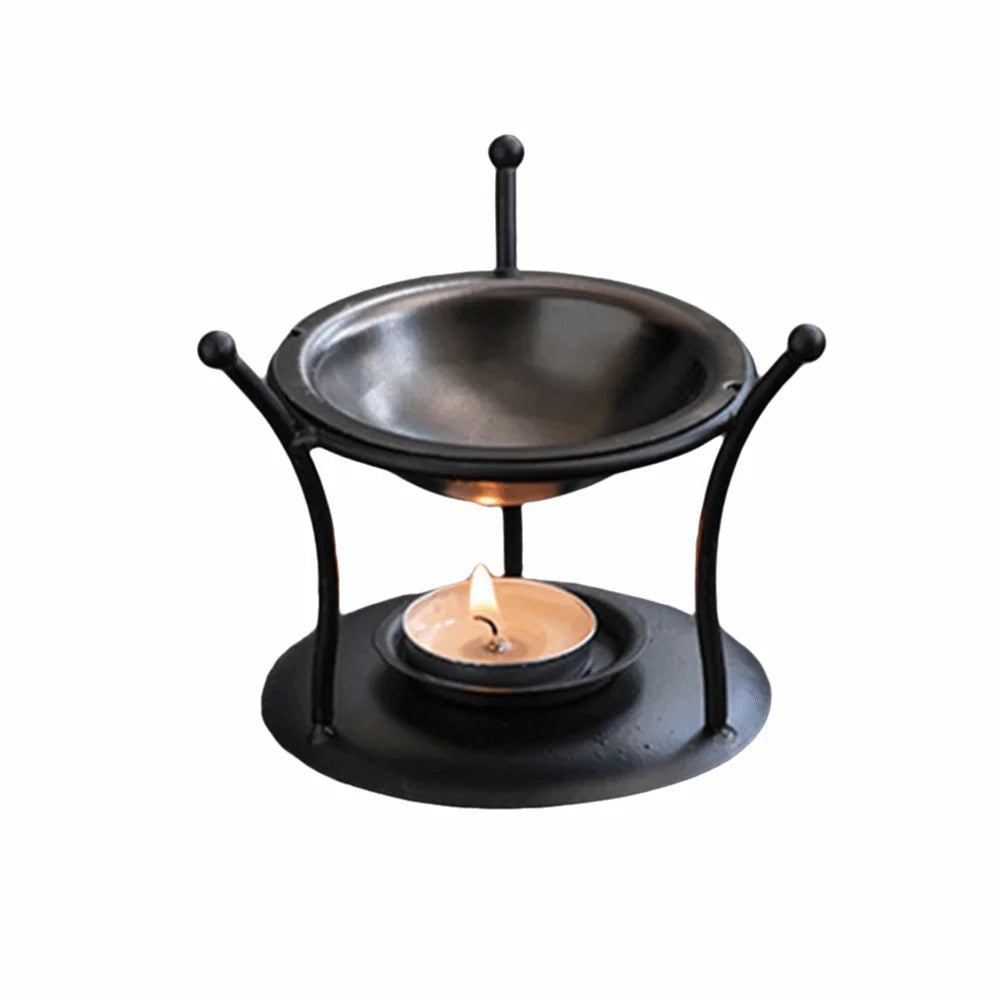 support bougie moderne structure géométrique noir sans holder bougie allumée plat métallique
