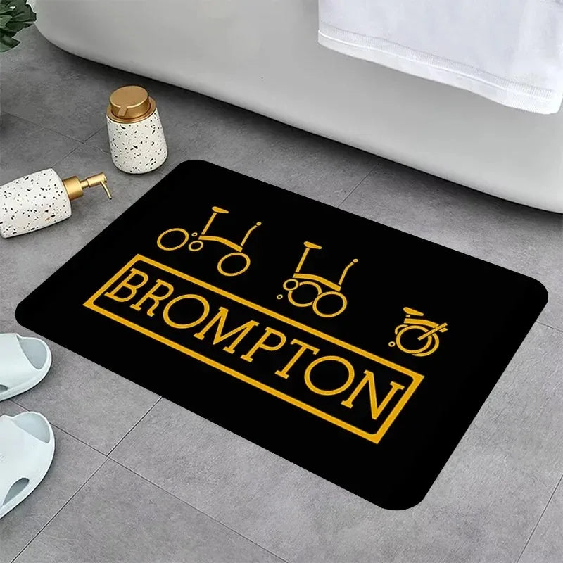 tapis moderne logo brompton antidérapant polyester imperméable chambre graphique floral adultes