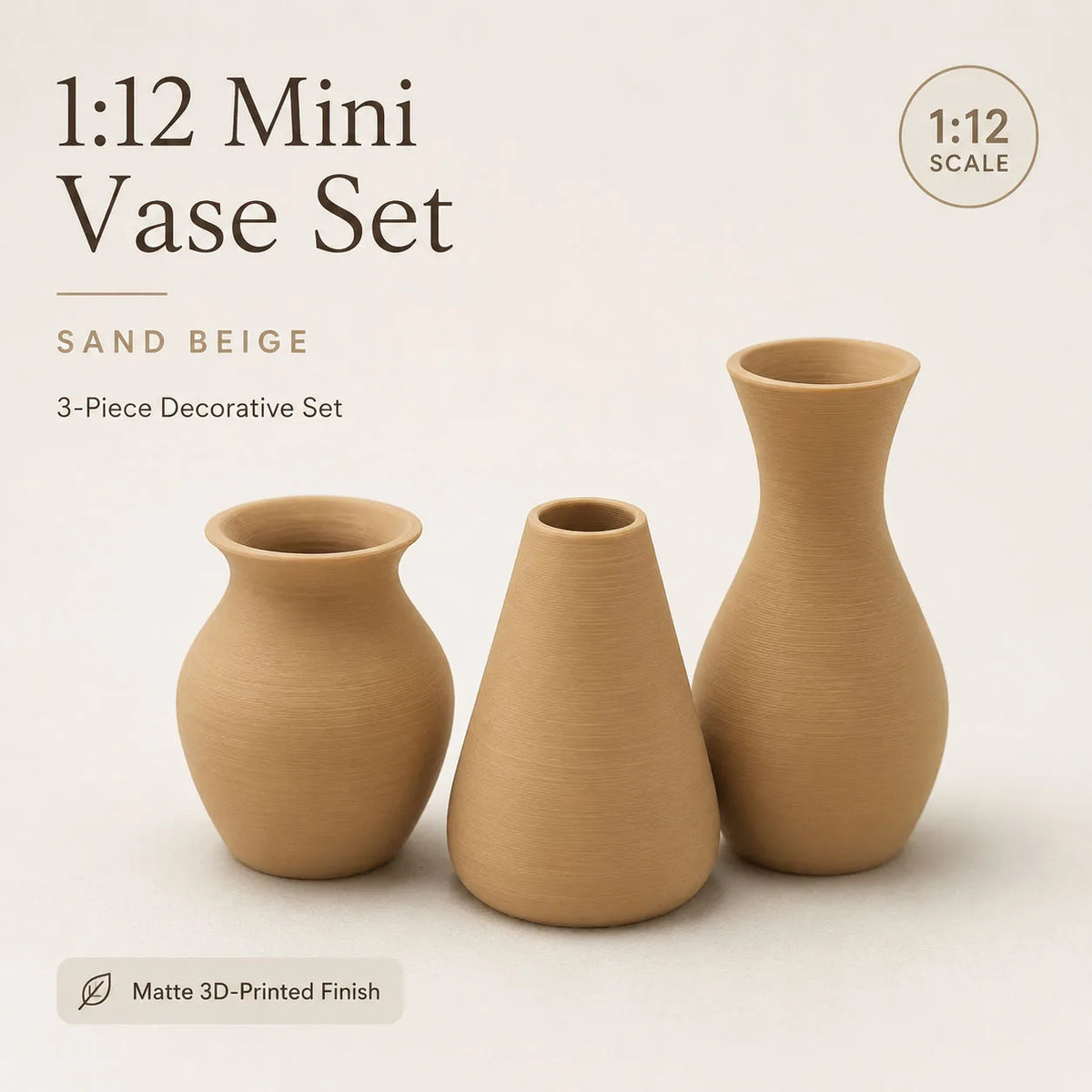 vases miniatures 3d imprimés textures mates minimalistes couleurs gris beige bleu blancDecorationIntérieurePoupéesAccessoiresMaison