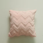 coussin decoratif plush 45x45cm motif zigzag moderne blanc gris rose chambre salon voiture
