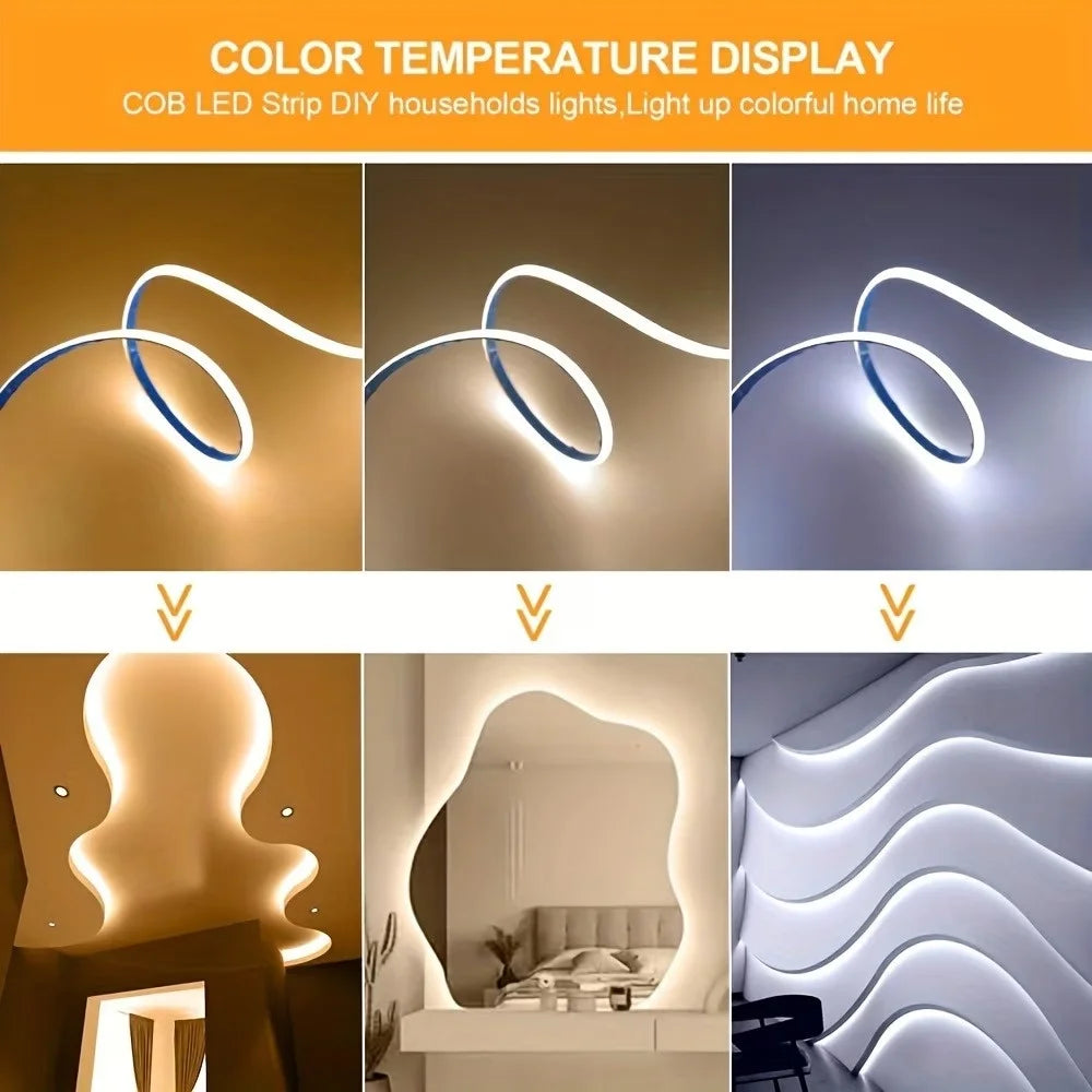 ruban led blanc lisse adhésif 5v usb flexible découpable deco chambre télévision