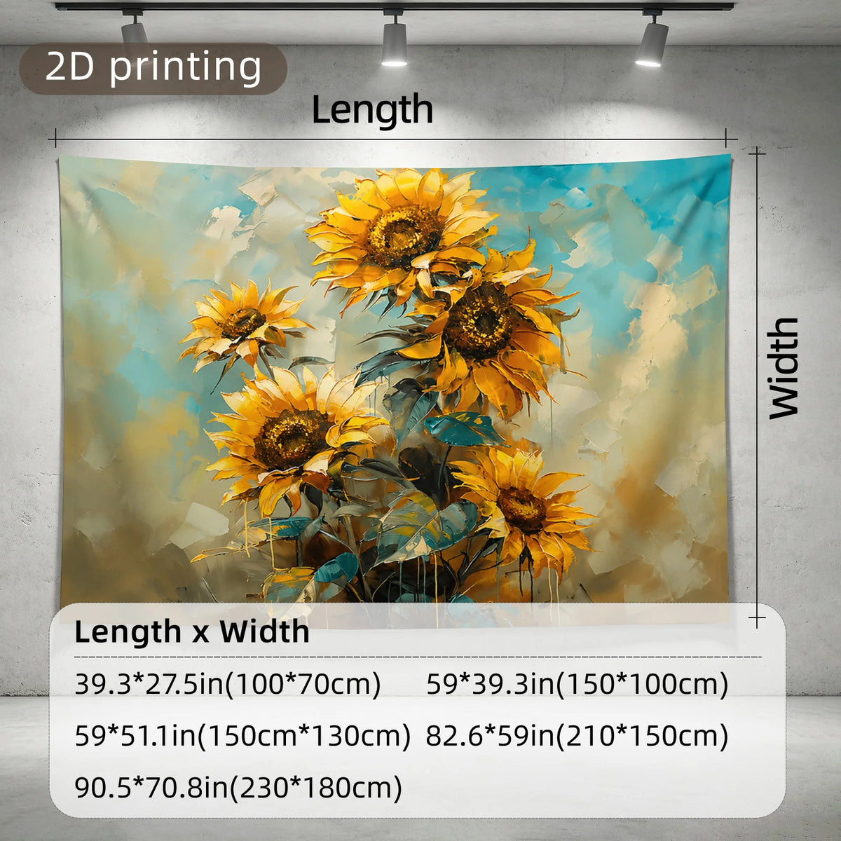tapisserie murale 3D fleurs tournesols abstrait clips décoration moderne chambre salon polyester