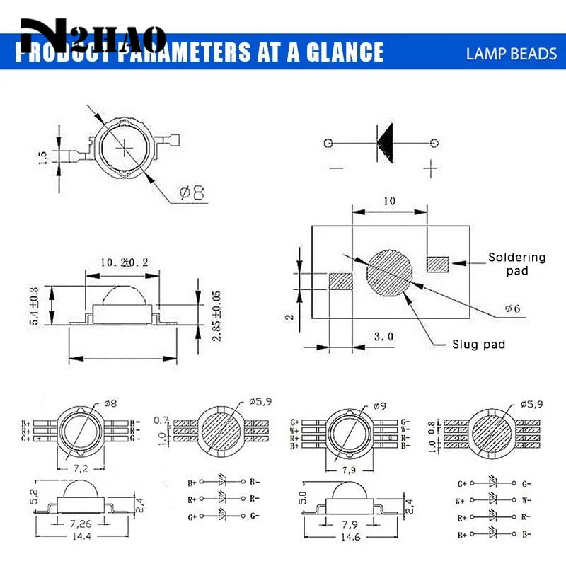 led blanc jaune modernes haute luminosité 10mm 5.9mm 3.0mm clips