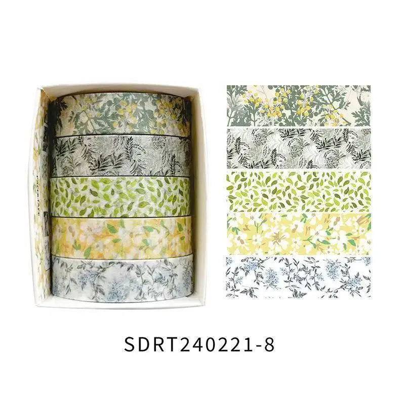 ruban adhésif décoratif multicolore fleurs papillons vintage floral boîte inclusion adhésif mignon étudiant cadeau