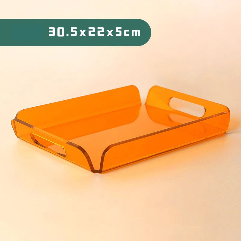 plateau moderne transparent orange bleu vert violet marron réutilisable respectueux environnement