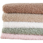 tissu bouclé imitation laine peluche beige bleu rose vert blanc poupée bricolage diy