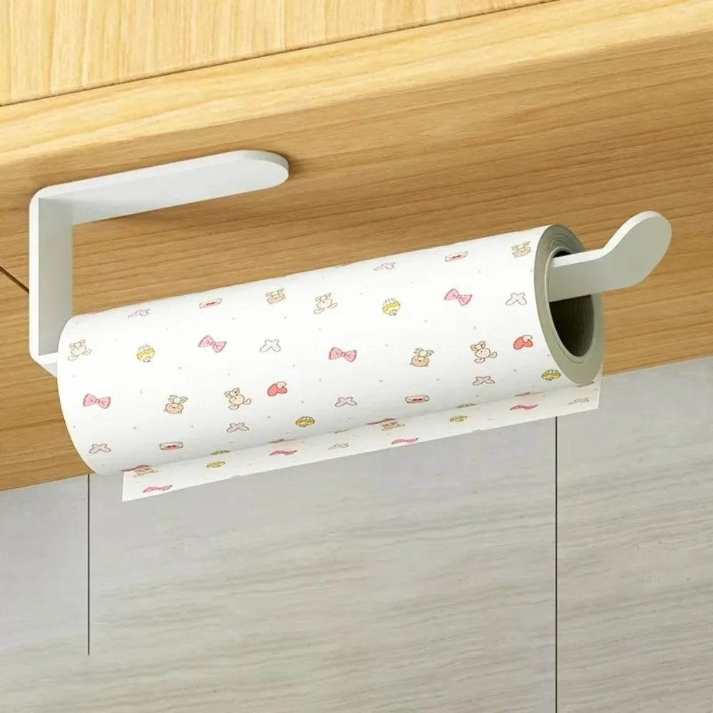 porte rouleau papier cuisine blanc noir moderne minimaliste adhésif fixe meuble
