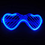 lunettes soleil lumineuses forme coeur rouge rose bleu fête anniversaire mariage