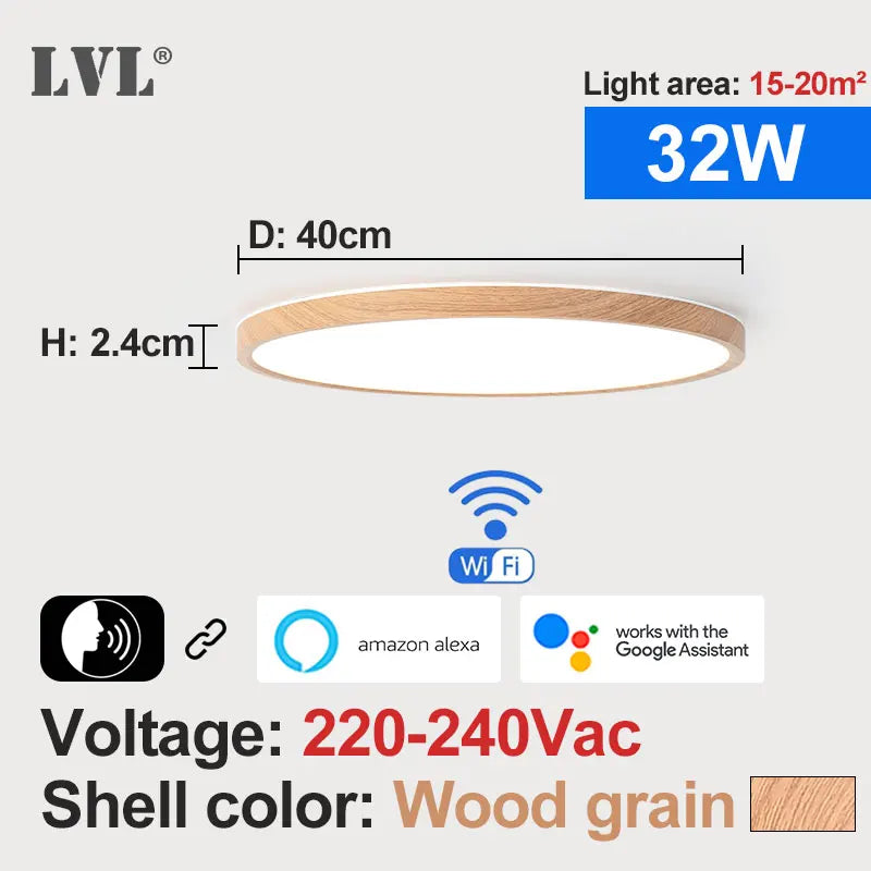 plafonnier led moderne blanc opalescent intensité variable wifi application commande vocale