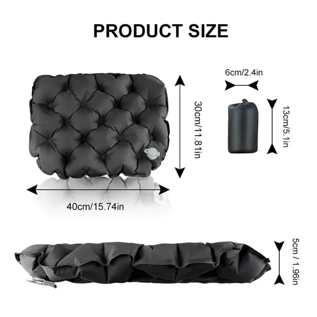 coussin gonflable tufté imperméable mousse pu polyester coton moderne sac rangement vert gris noir