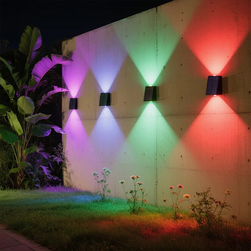 lumière murale led solaire ip65 étanche ambiance rgb contemporaine adhésifextérieur