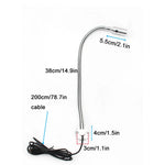 lampe flexible industrielle led noir argent interrupteur câble usb moderne travail réparation