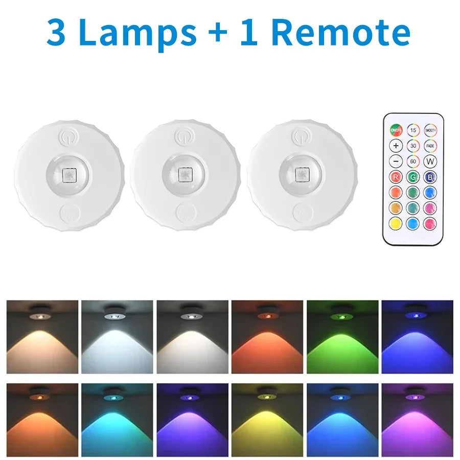 projecteur led rechargeable sans fil blanc moderne télécommande charge usb kitchen lights