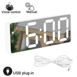 horloge multifonctionnelle or rose moderne radio double alarme projection