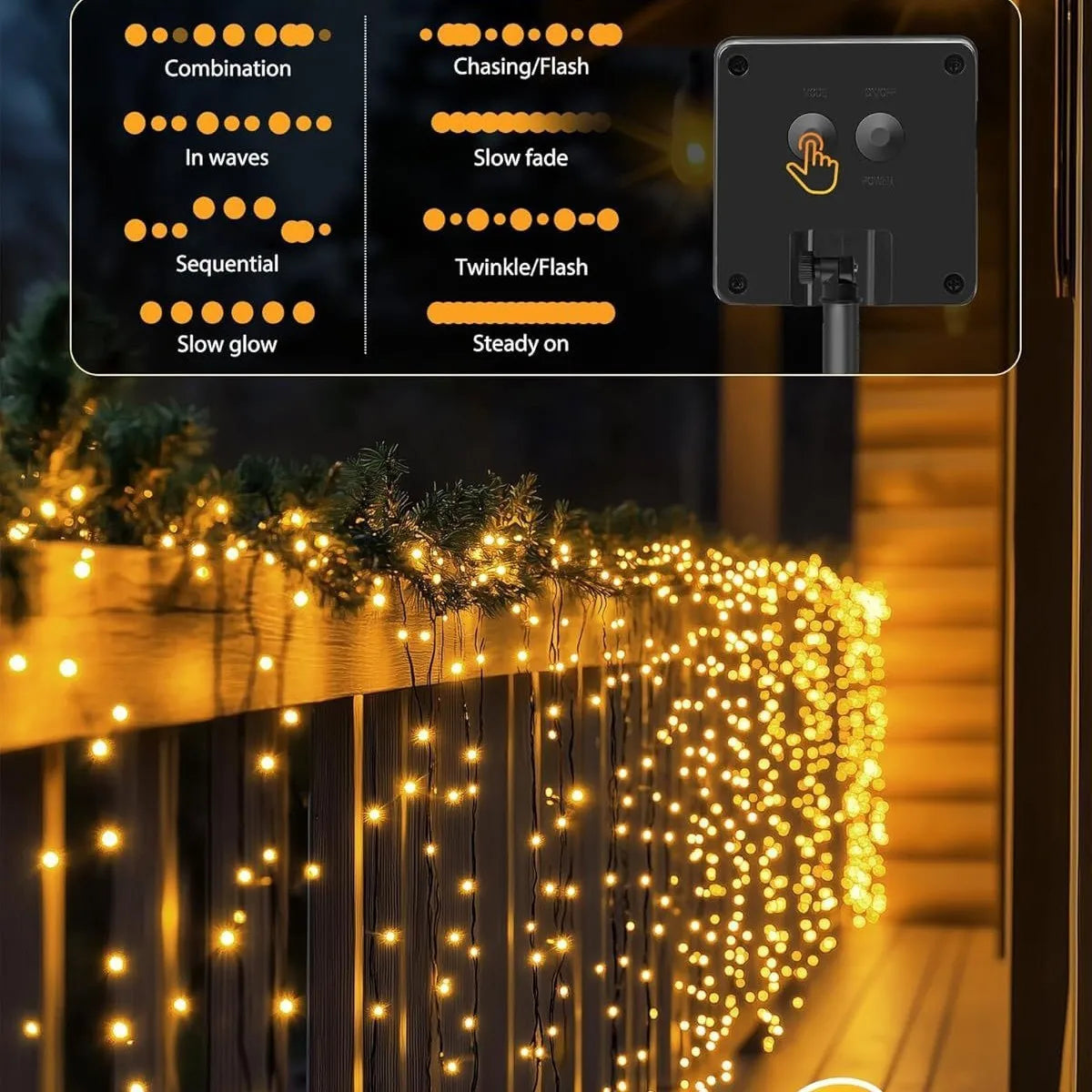 guirlande lumineuse solaire multicolore modes éclairage moderne halloween noël clips extérieur led points lumineux