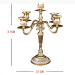 bougeoir cinq branches ornements floraux argent doré bronze classique décoration intérieure porte chandelle SUPPORT