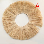 décoration murale bohème franges paille naturelle rustique circulaire bande texturée