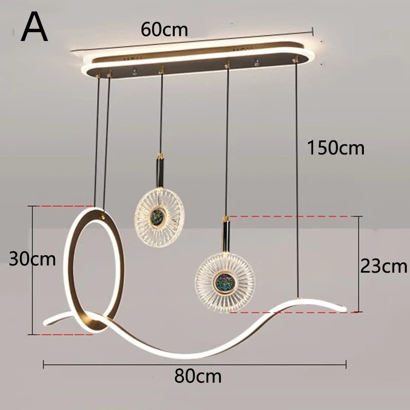 Suspension lumineuse moderne blanc doré noir lune étoile cercle motifs géométriques opaques