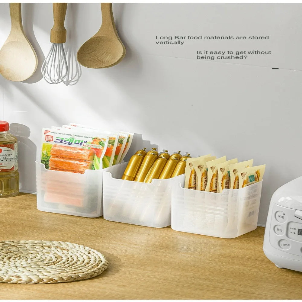 boîtes rangement transparentes modernes adhésives ridées réfrigérateur cuisine organisateur minimaliste