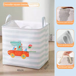 paniers rangement pliant tissu lin motif animaux moderne poignées corde rangement jouets chambre
