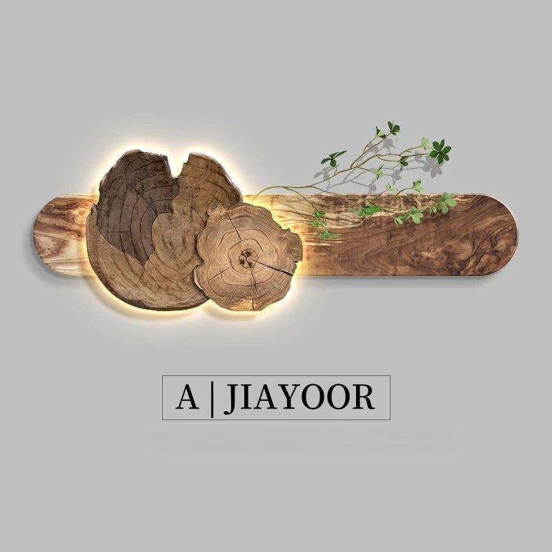 tableau mural moderne bois marron clair éclairage led cuisine salle manger fixé mur œilletsbranches