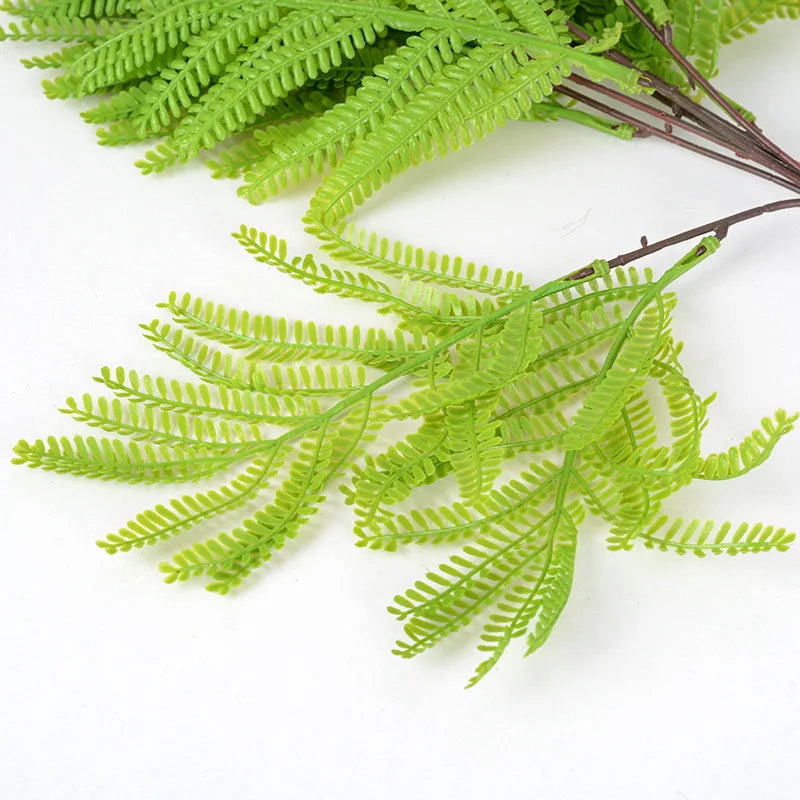 plante artificielle feuilles vertes moderne minimaliste 42cm 14feuilles exposant extérieur ornementalley