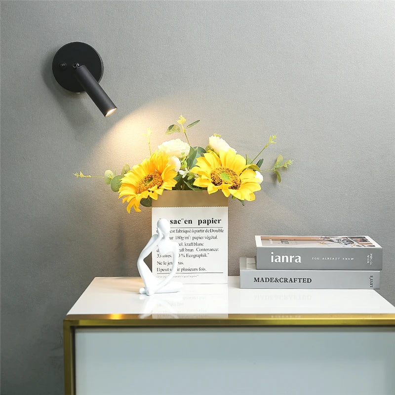 lumière led moderne appliques murales or noir fixées mur éclairage intérieur minimaliste chambre salon