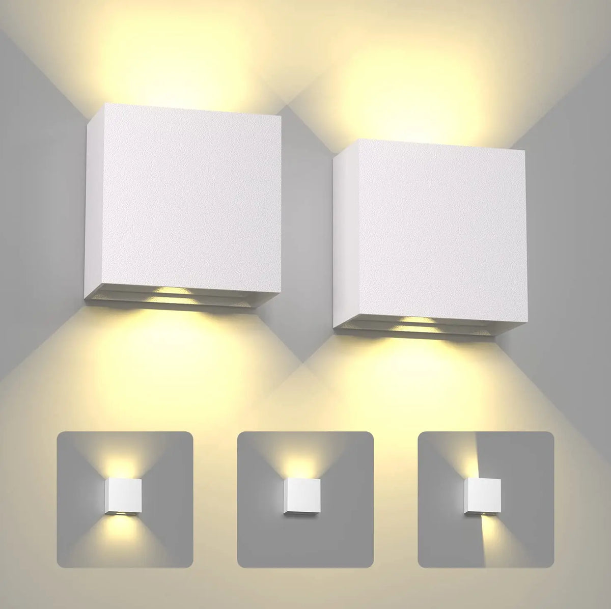 appliques murales led modernes noir blanc contemporaines intérieur fixées mur sources lumineuses 6w